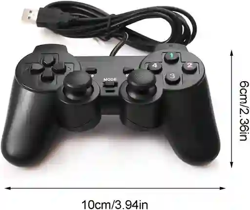 Control De Juegos Joystick Gamepad Usb Retro Turbo Pc Negro