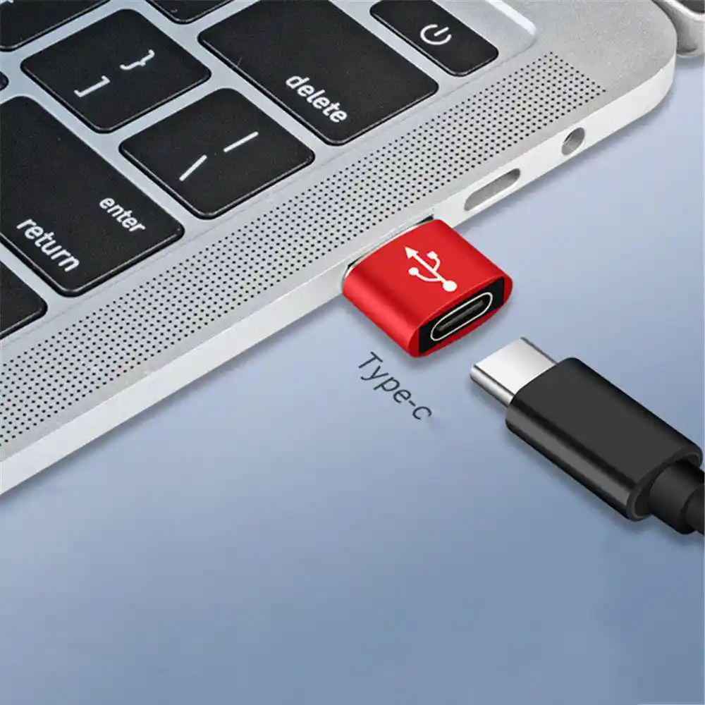 Adaptador Convertidor Usb A Tipo C Rojo