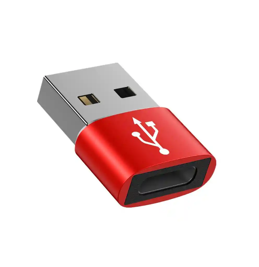 Adaptador Convertidor Usb A Tipo C Rojo