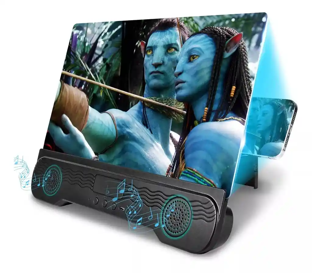 Amplificador Lupa Imagen Cel Sonido X Bluetooth, Plegable 3d