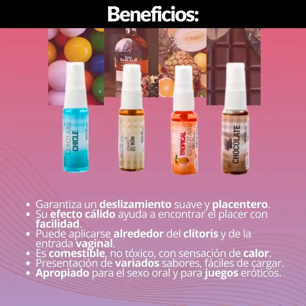 Lubricante Caliente Intimo Sabor A Piña Colada En Spray 60ml Flavor Sex