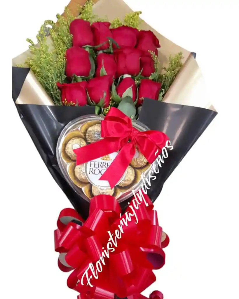 Bouquet En Rosas Y Chocolates