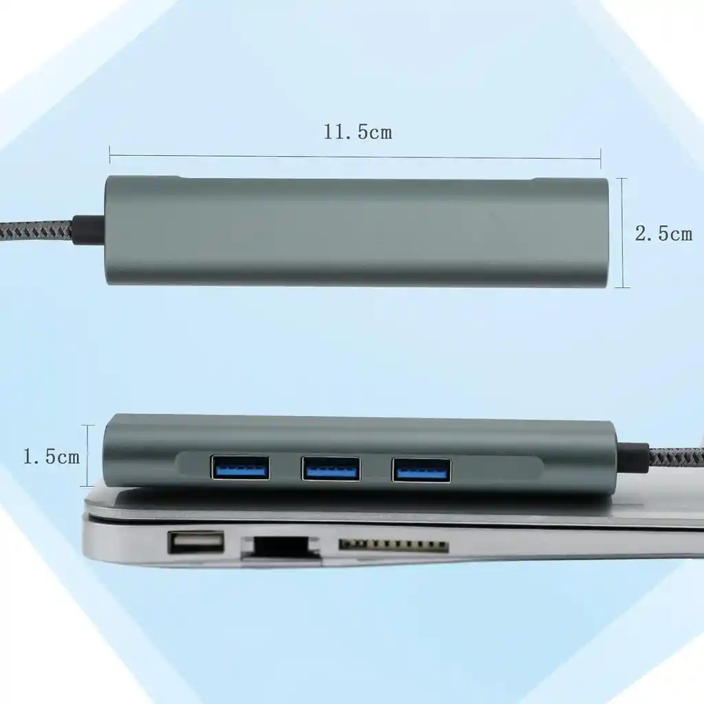 Hub 3 En 1 Puertos 3 Usb 3.0, 1 Ethernet Gigabit 10/100/1000