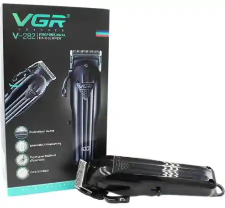 Maquina De Peluquería Vgr 282 Negra Con Pantalla