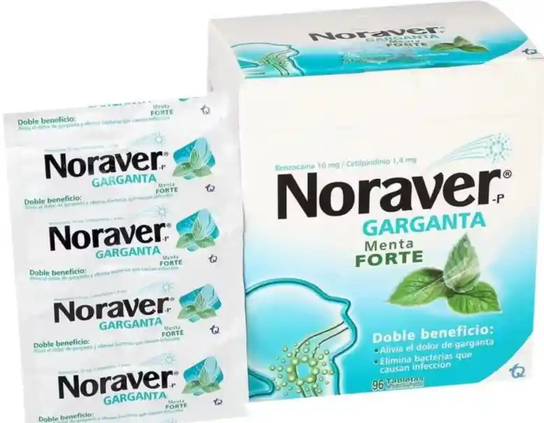 Noraver Garganta Menta Forte Sobre X 6