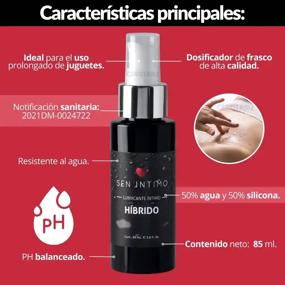 Lubricante Intimo Híbrido Base Agua Y Silicona 85 Ml