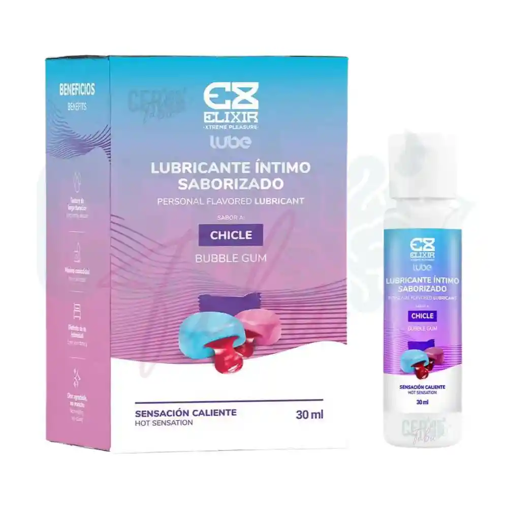 Lubricante Caliente Elixir Sabor Chicle 30ml Alta Calidad