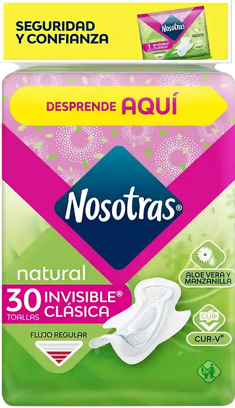 Nosotras Naturas Toallas Invisble Clásica - Flujo Regular