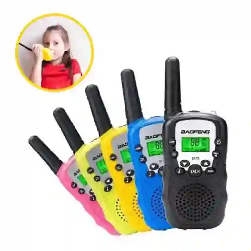 Walkie Talkie Radio Comunicador Niños Bf T3 Negro, Azul, Amarillo