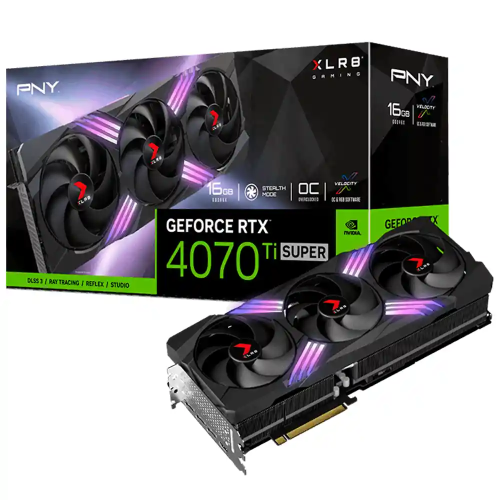 Tarjeta De Vídeo Pny Verto Fan Geforce Rtx 4070 Ti Super Gddr6x Oc 16gb