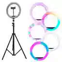 Aro De Luz Rgb Profesional De 33 Cm De Diametro Con Tripode De 2.10 M Y Soporte De Telefono