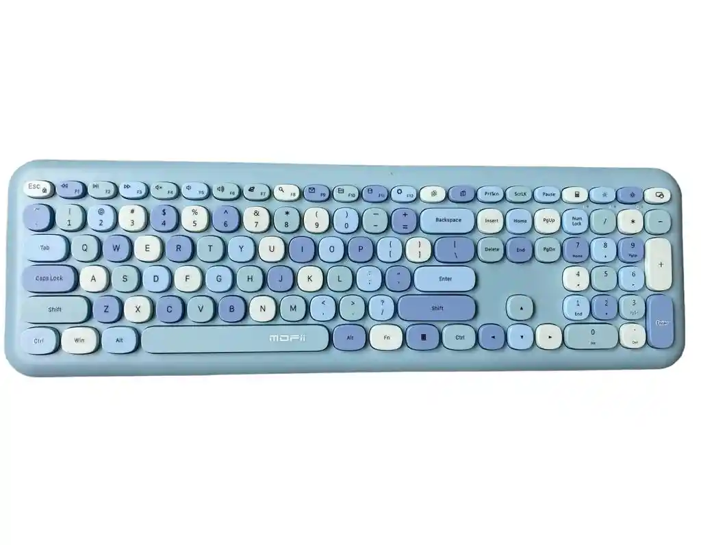 Combo Inalámbrico Teclado Y Mouse Mofii 666 Celeste