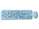 Combo Inalámbrico Teclado Y Mouse Mofii 666 Celeste
