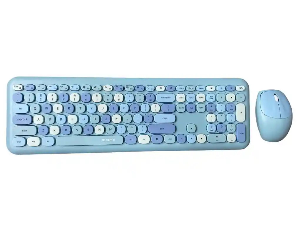 Combo Inalámbrico Teclado Y Mouse Mofii 666 Celeste