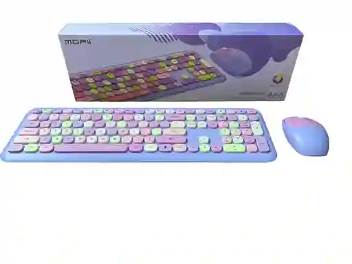 Combo Inalámbrico Teclado Y Mouse Mofii 666 Violeta