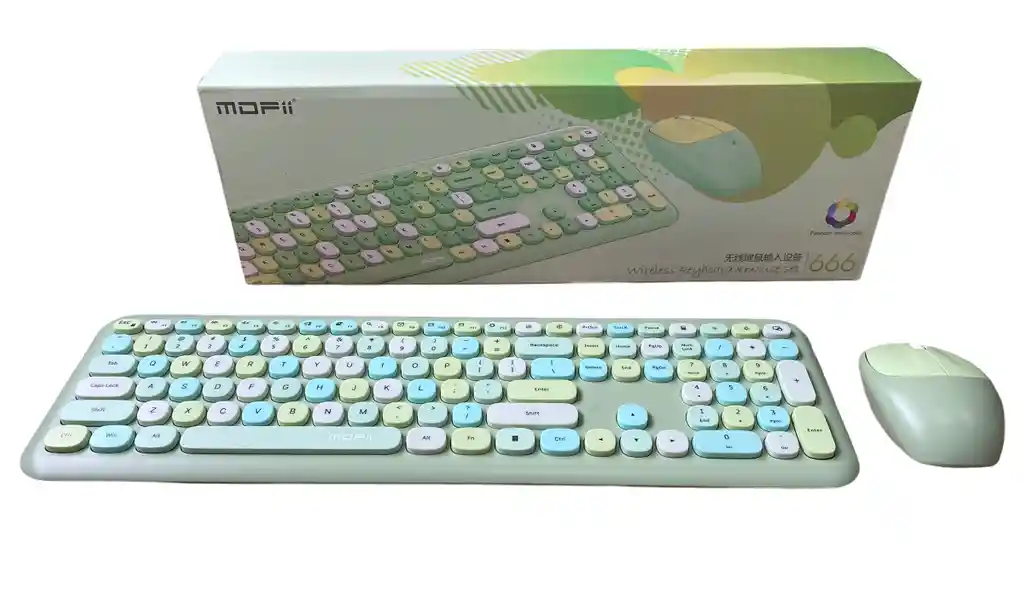 Combo Inalámbrico Teclado Y Mouse Mofii 666 Verde