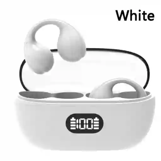 Auriculares Earcuff Conducción Osea Pq3 Inalámbricos Bluetooth Color Blanco O Negro