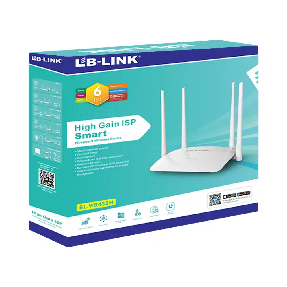 Router Repetidor 6 En 1 Wifi Amplificador Lblink 4 Antenas