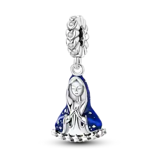 Charm Dije Virgen María Religión Católica Protección Plata
