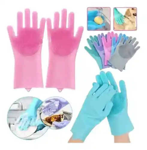 2 Guante Magico Silicona Esponja Cocina Mascota Todo Uso