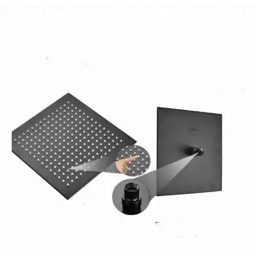 Ducha Regadera Cuadrada De 8" Negro