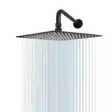 Ducha Regadera Cuadrada De 8" Negro. Incluye Tubo