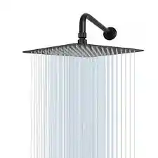 Ducha Regadera Cuadrada De 8" Negro. Incluye Tubo