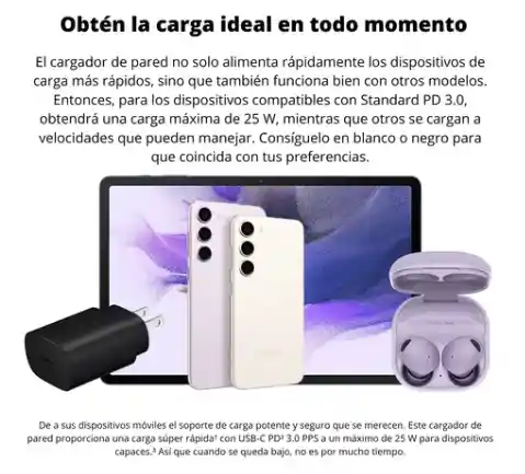 Cargador Samsung De 25w Para Celular Calidad Premium Con Cable Tipo C A Tipo C