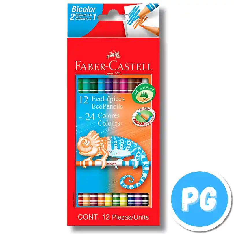 Caja De Color Faber Castell X12 Unds Doblepunta