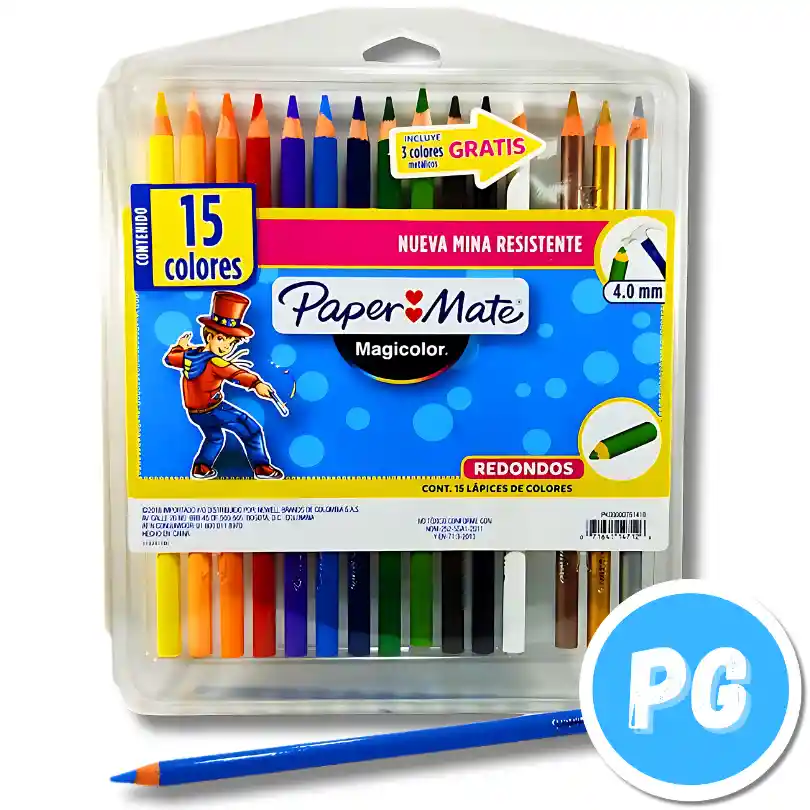 Caja De Colores Magicolor Papermate X15 Unidades Unipunta