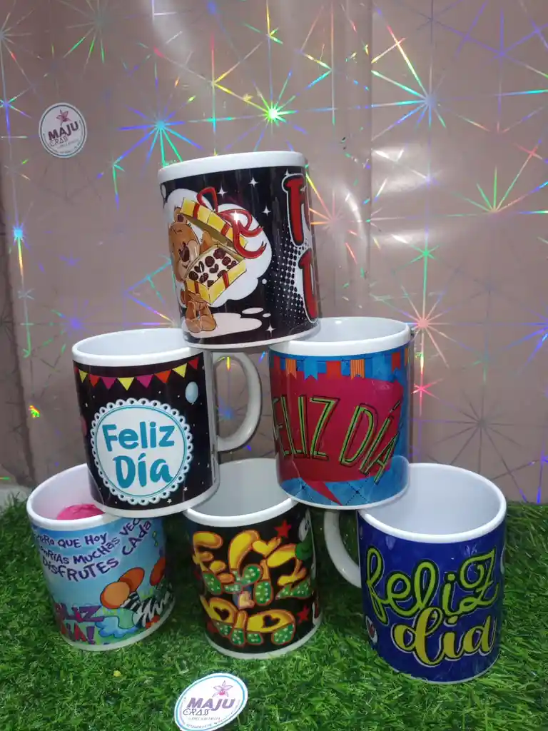 Pocillo Mug Feliz Dia Personajes Masculinos