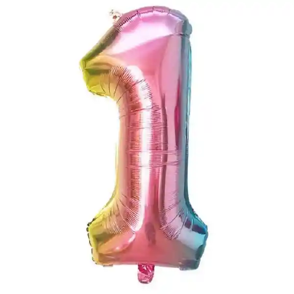 Numero 1 Inflable Metalizado Tornasol 16-18" 46 Cm