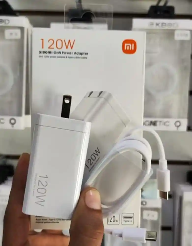 Cargador Xiaomi De 120w Doble Puerto Con Cable Tipo C Carga Ultra Rapida