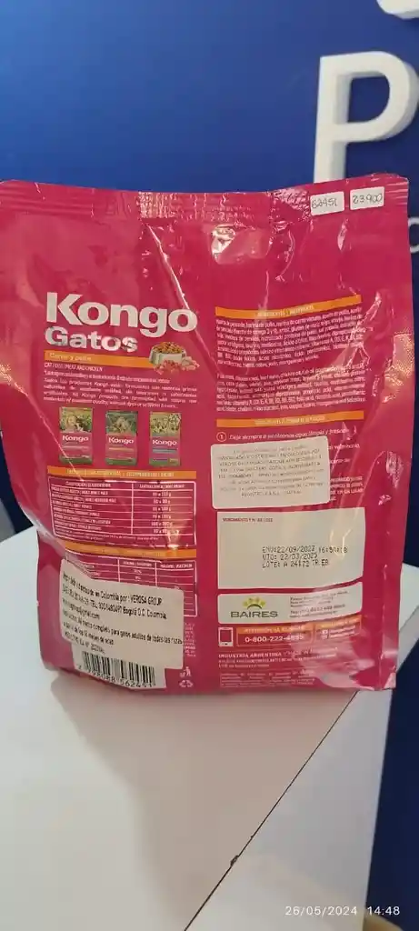 Kongo Alimento Sano Y Natural Para Gatos Adultos De Carne Y Pollo