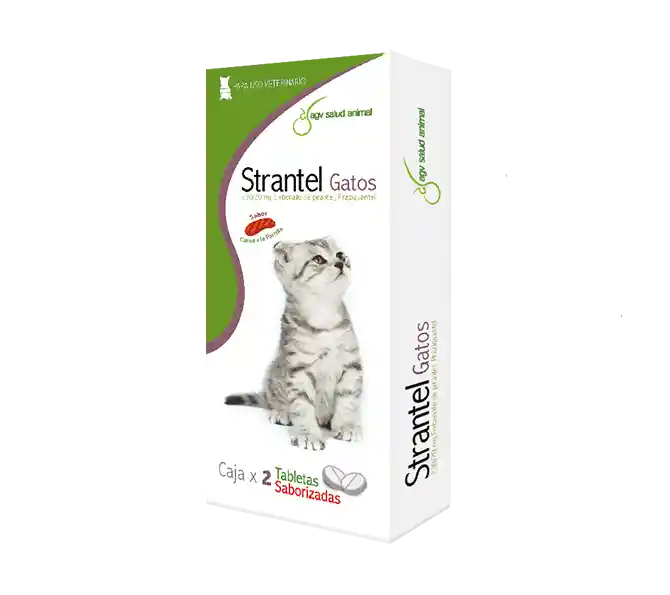 Strantel Gatos X 2 Tabletas Saborizada