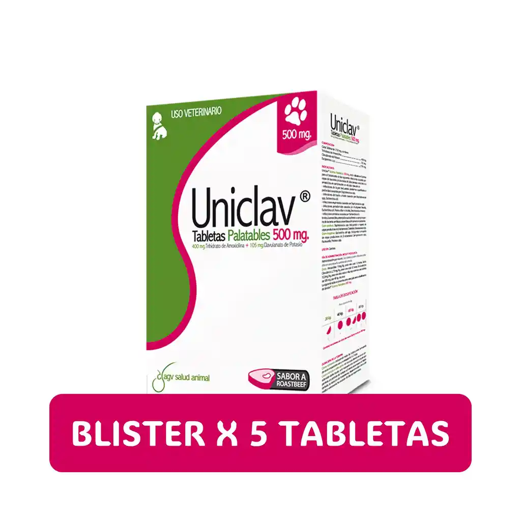 Uniclav De 500 Mg Blister X 5 Tabletas