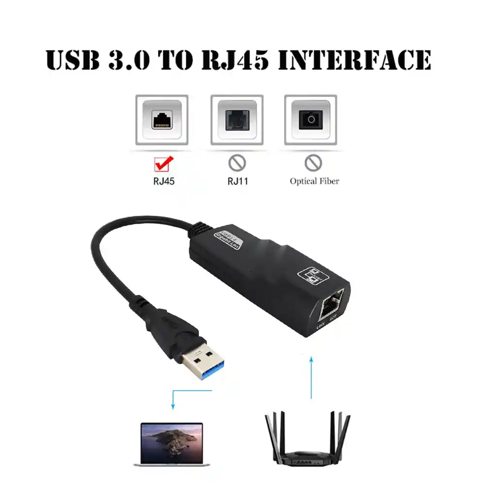 Adaptador Usb 3.0 Red Rj45 // Que Hacer Si El Puerto Rj45 Del Pc Falla? Agrégala Con Este Adaptador 1000 Gigas/s