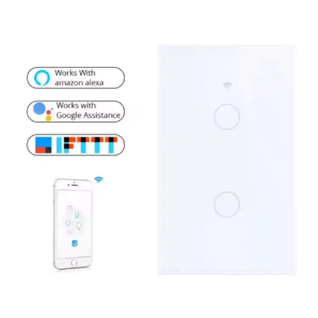 Switch Interruptor Tactil Wifi Doble Alexa Google