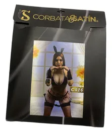 Conjunto De Lencería Disfraz De Conejo Sexy Negro De Corbata Y Satín