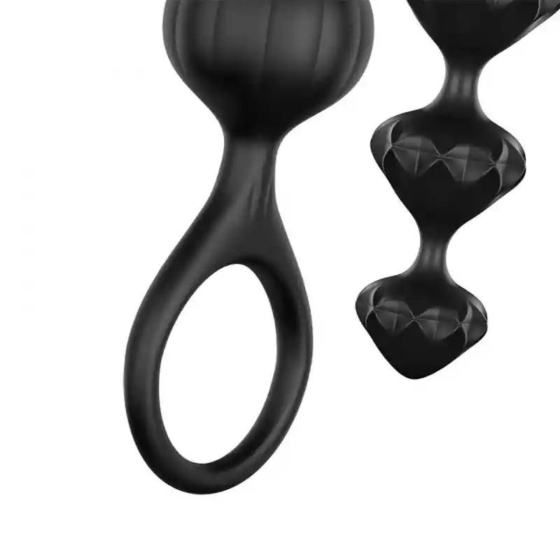 Plugs Anales Love Beads Negros Satisfyer