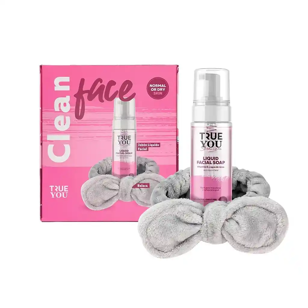 Kit Facial Clean Face Rosa True You 2 Unidades