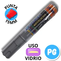 Marcador De Vinilo Mae Window Ink 15mm Metalizado Plateado Para Vidrios (batir En Cada Uso)