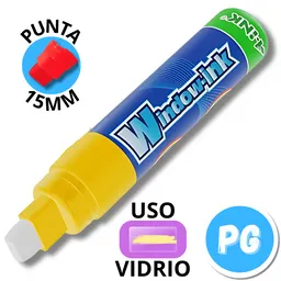 Marcador De Vinilo Mae Window Ink 15mm Amarillo Para Vidrios (batir En Cada Uso)