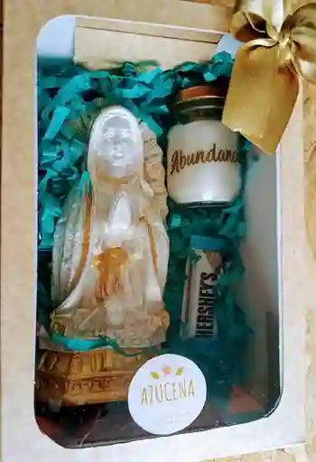 Virgen De Guadalupe Medio Cuerpo Mas Vela Aromática Y Chocolate (mamá)