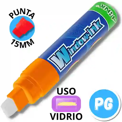 Marcador De Vinilo Mae Window Ink 15mm Naranja Para Vidrios (batir En Cada Uso)