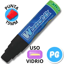 Marcador De Vinilo Mae Window Ink 15mm Negro Para Vidrios (batir En Cada Uso)