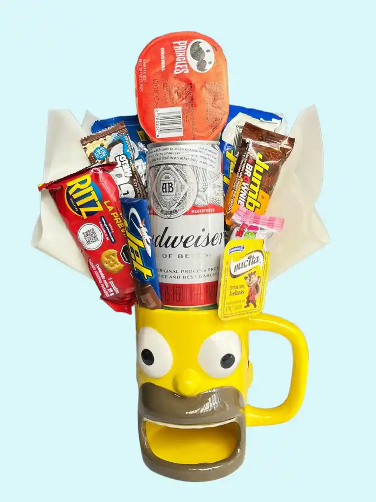 Regalo Sorpresa Feliz Día Super Papá Con Mugs De Budweiser Y Papas Prinlges - Regalo Feliz Dia Para Hombre - Regalo Especial Cumpleaños