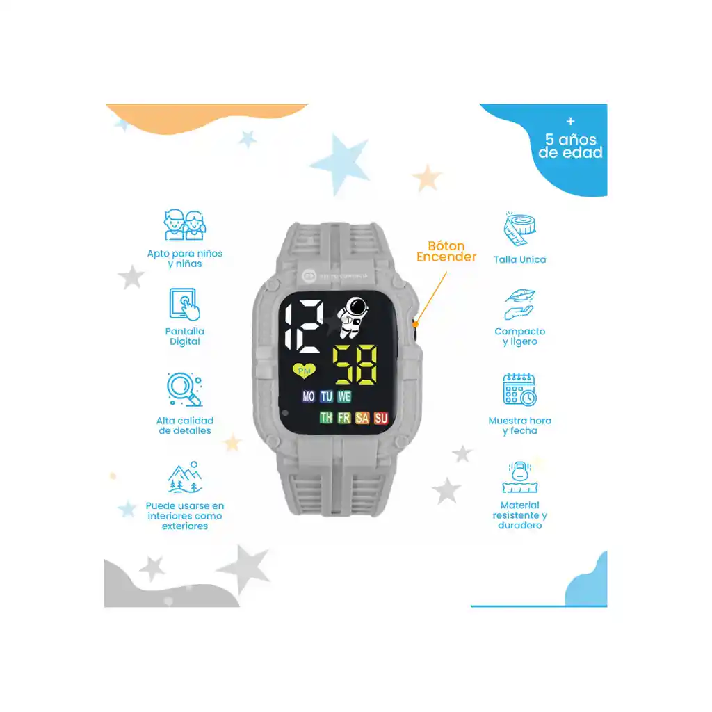 Reloj Digital En Silicona Para Niños Divertido Premium