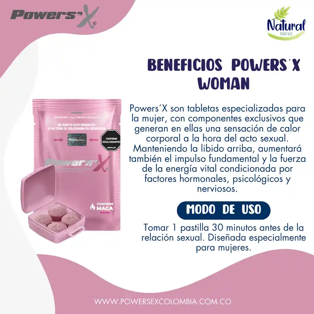 Potenciador Sexual Pastillas Femenino X 4