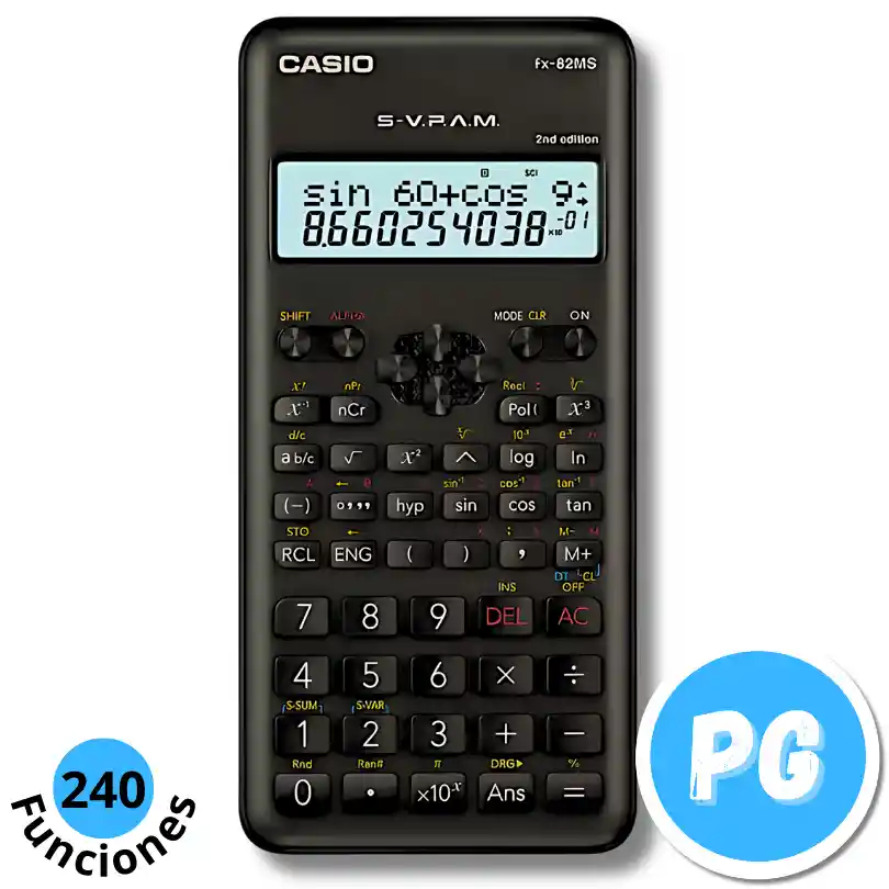 Calculadora Casio Cientifica 240 Funciones 350ms Bateria De Reloj